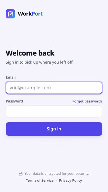 Screenshot of workport.app