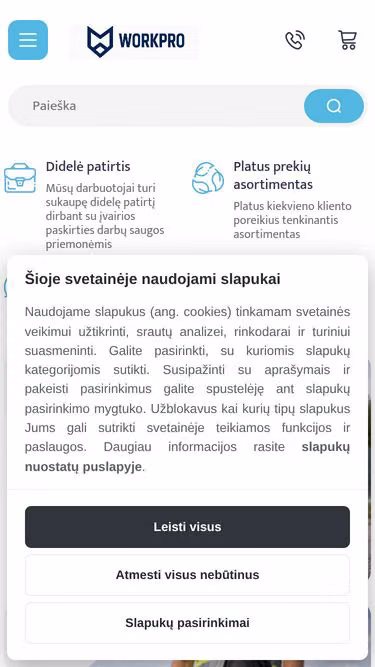 Screenshot of workpro.lt