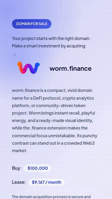 Screenshot of worm.finance