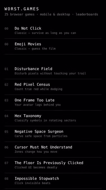 Screenshot of worst.games