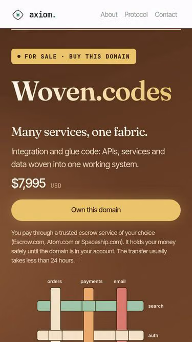 Screenshot of woven.codes