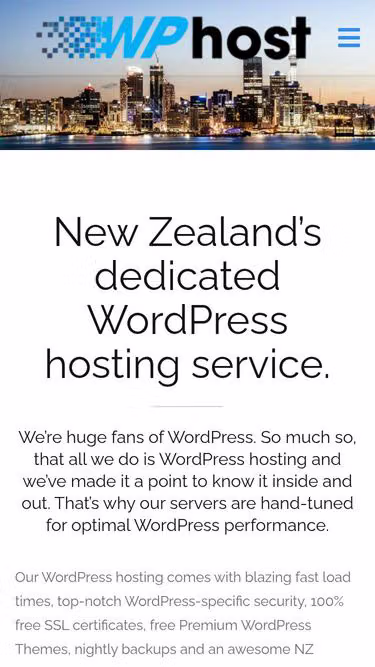 Screenshot of wphost.nz