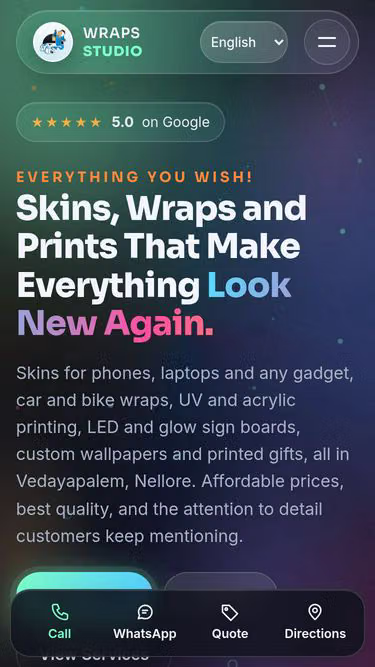 Screenshot of wraps.studio
