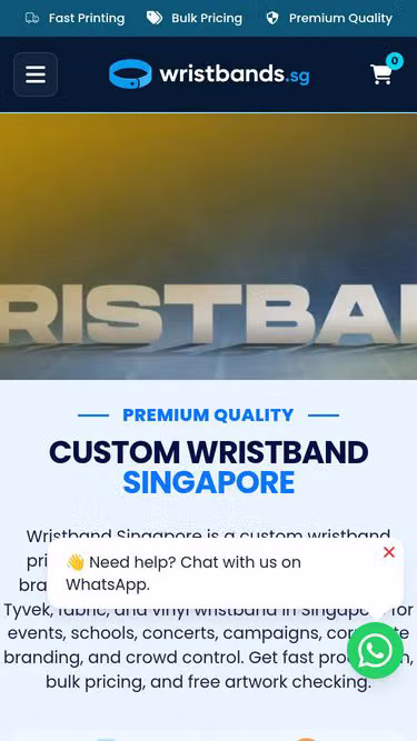 Screenshot of wristbands.sg