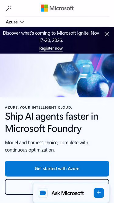 Screenshot of www.azure