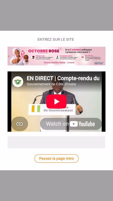 Screenshot of www.gouv.ci