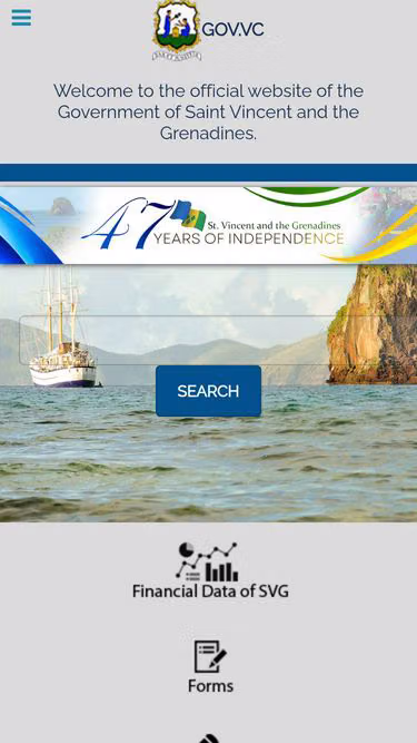 Screenshot of www.gov.vc