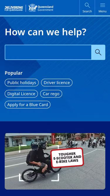 Screenshot of www.qld.gov.au