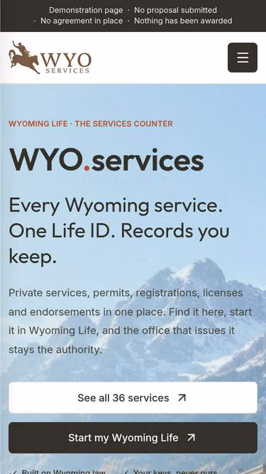 Screenshot of wyo.services