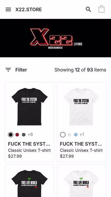 Screenshot of x22.store