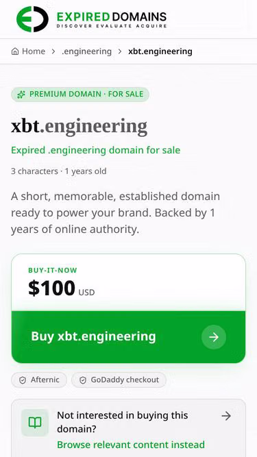 Screenshot of xbt.engineering