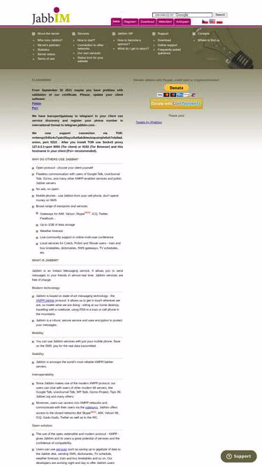Screenshot of xmpp.cz