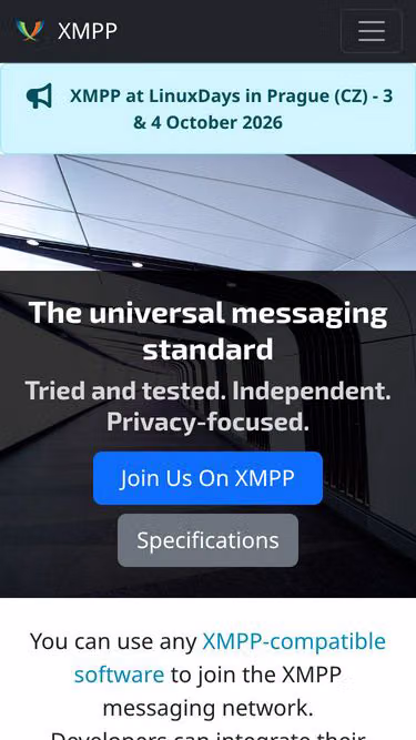 Screenshot of xmpp.org