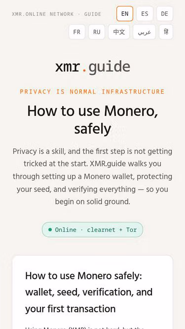 Screenshot of xmr.guide