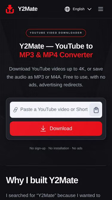 Screenshot of y2mate.love