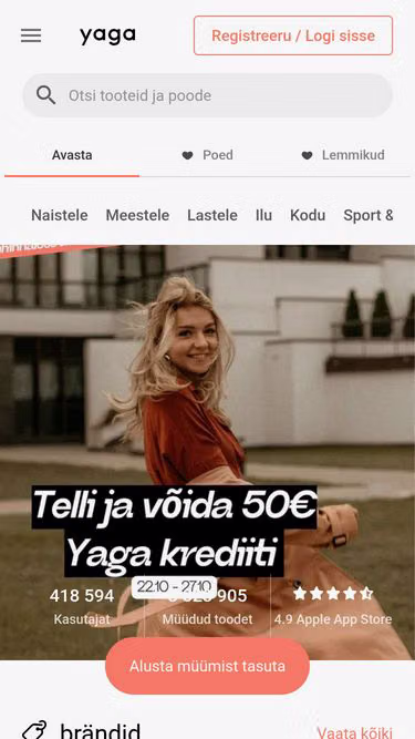 Screenshot of yaga.ee