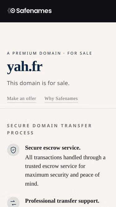 Screenshot of yah.fr