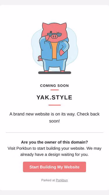 Screenshot of yak.style