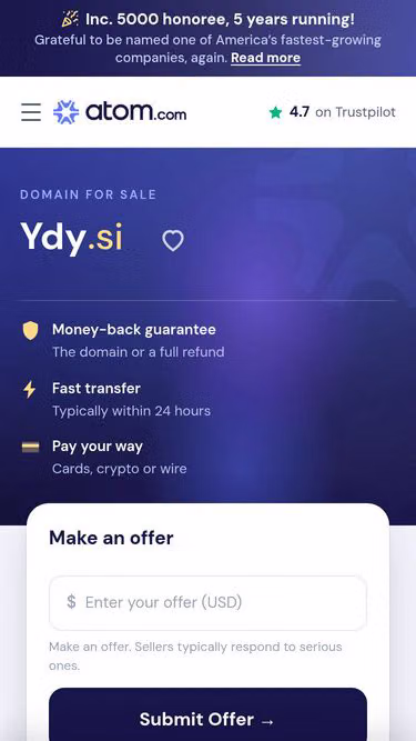 Screenshot of ydy.si