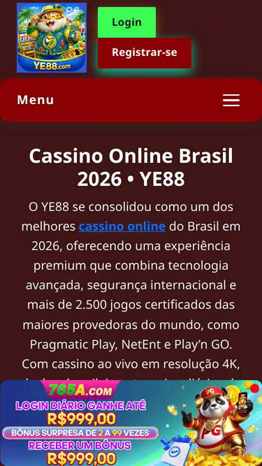 Screenshot of ye88.com.br