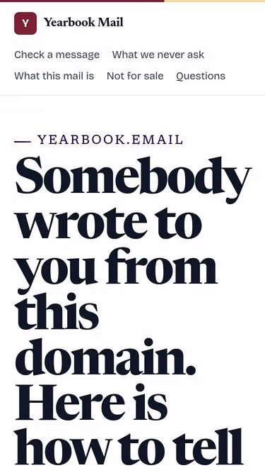 Screenshot of yearbook.email