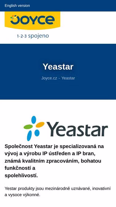 Screenshot of yeastar.sk