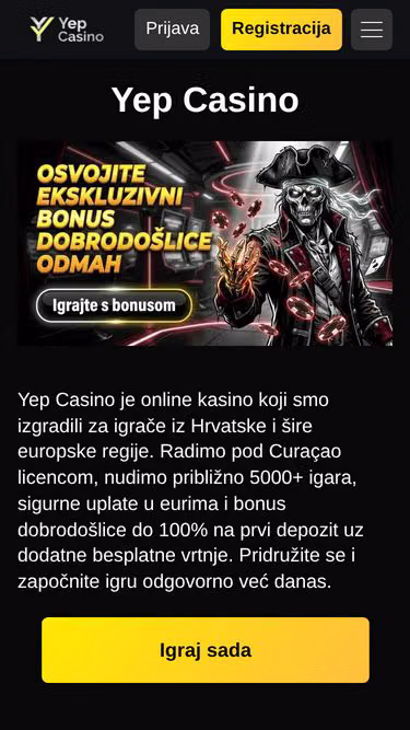 Screenshot of yepcasino.com.hr