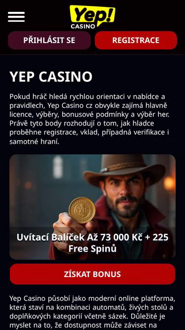 Screenshot of yepcasino.io
