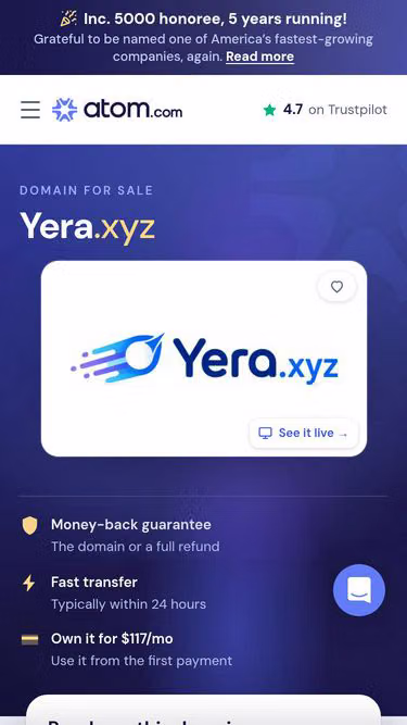 Screenshot of yera.xyz