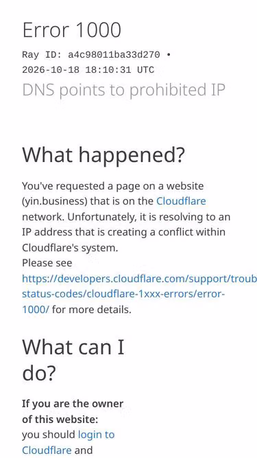 Screenshot of yin.business