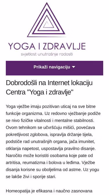 Screenshot of yoga.ba