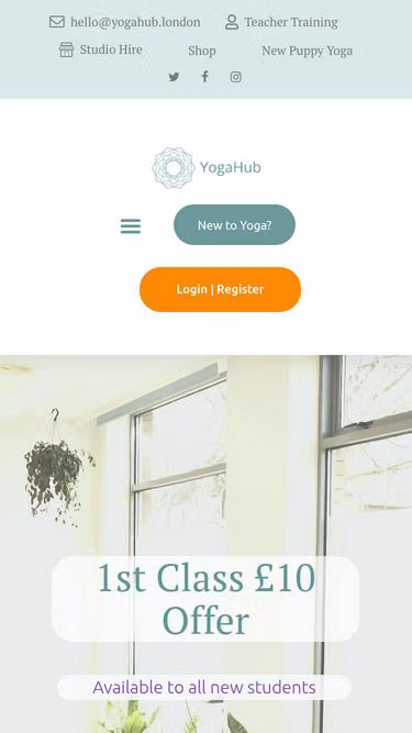 Screenshot of yogahub.london