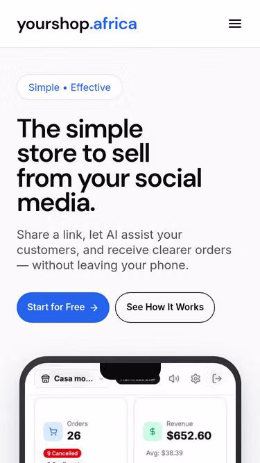 Screenshot of yourshop.africa