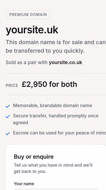 Screenshot of yoursite.uk