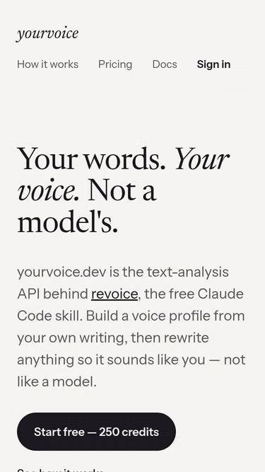 Screenshot of yourvoice.dev