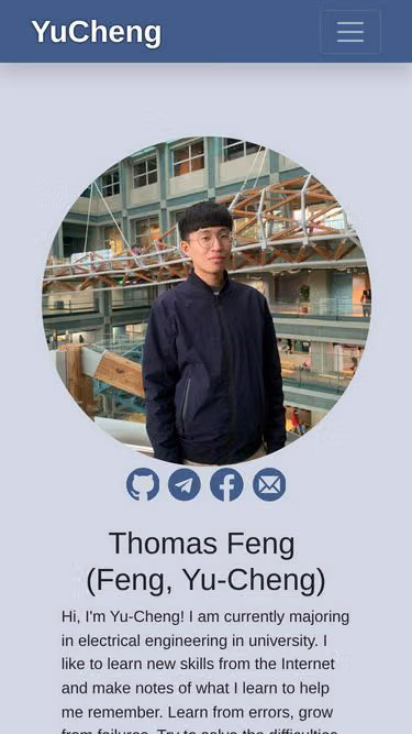 Screenshot of yucheng.me