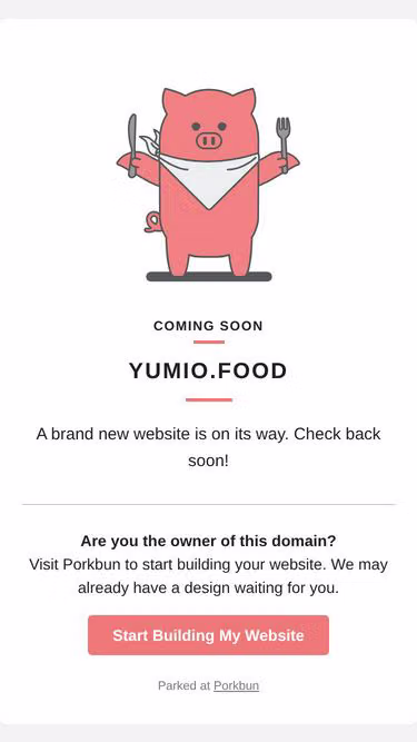 Screenshot of yumio.food