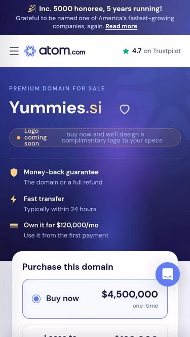Screenshot of yummies.si