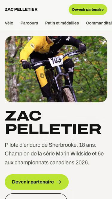 Screenshot of zac.bike