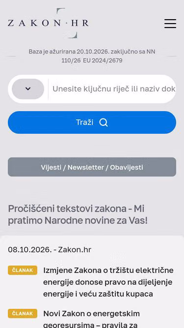 Screenshot of zakon.hr