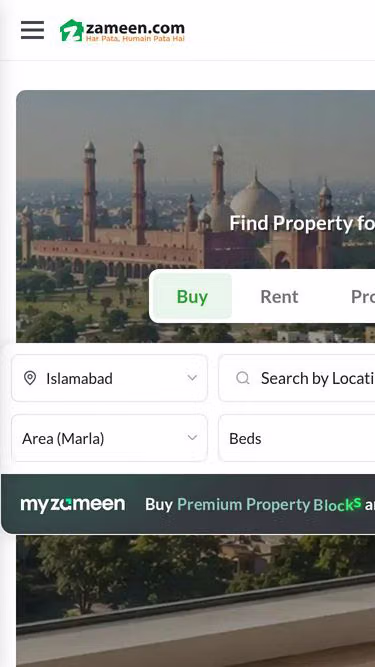 Screenshot of zameen.pk