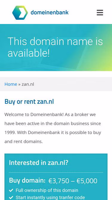 Screenshot of zan.nl