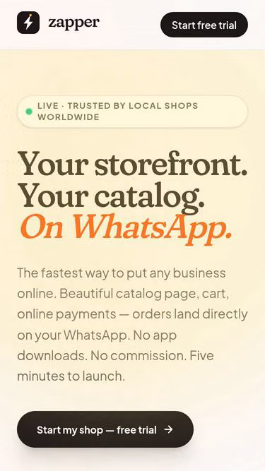 Screenshot of zapper.site