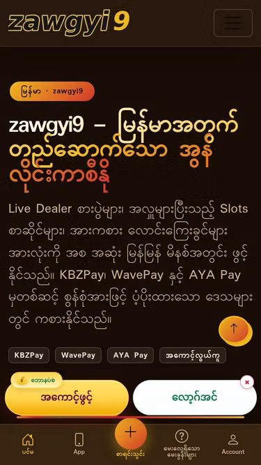Screenshot of zawgyi9.app