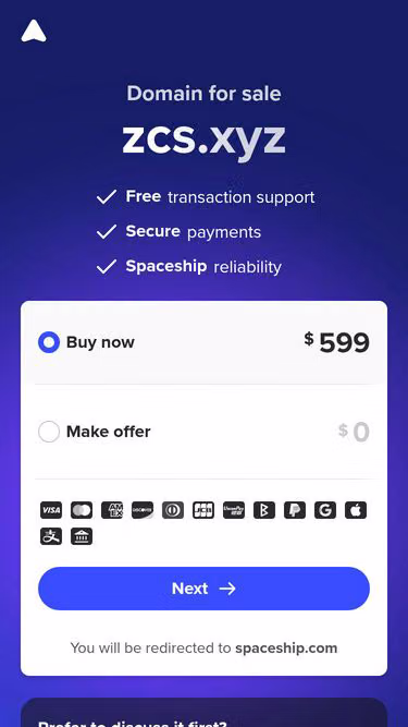 Screenshot of zcs.xyz