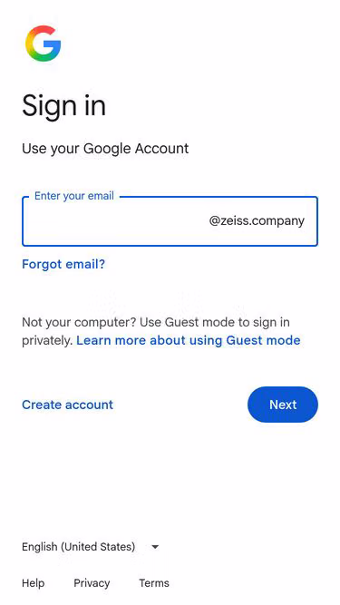 Screenshot of zeiss.company