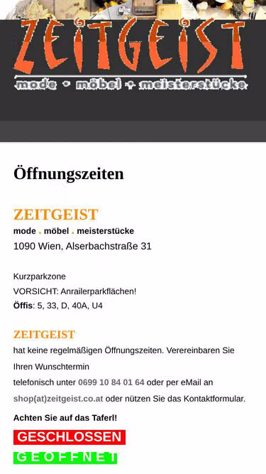 Screenshot of zeitgeist.co.at