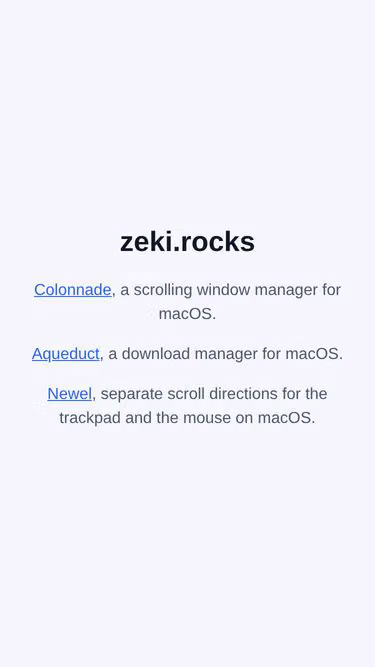 Screenshot of zeki.rocks