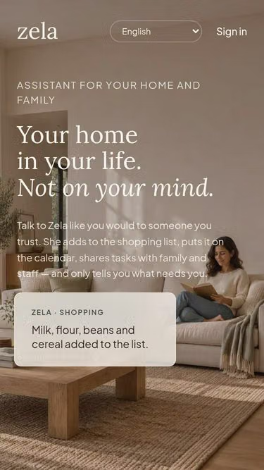 Screenshot of zela.life