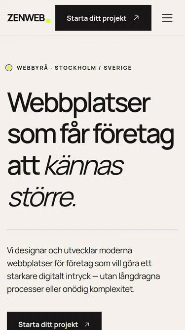 Screenshot of zenweb.se